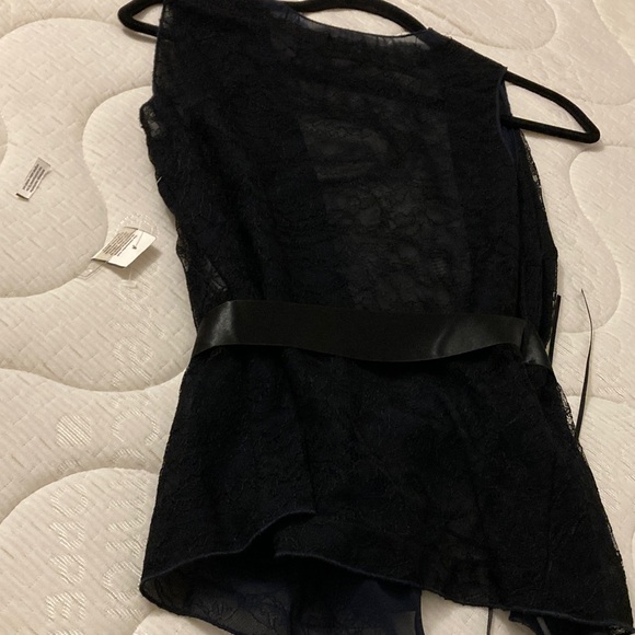 Valentino Navy/black Lace black satin bow wrap, Top - Picture 9 of 13